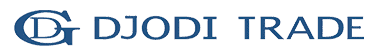 Aбривиатура последвана от лого DG DJODI TRADE. Текста е изписан само с големи букви - Джоди Трейд.