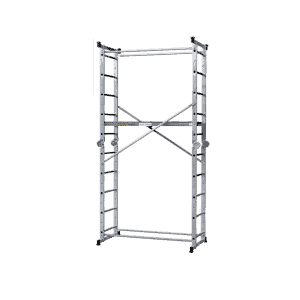 Aluminum scaffolding "Multi 5 in 1" with upright sides of the scaffold provides a maximum working height of 3.90 m.
