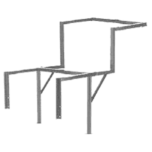 Frame for a construction waste system made of steel angled profile for gripping chutes.