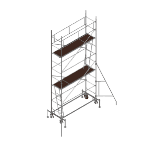 Mobile scaffolding DT 250/60 has a tubular construction and a maximum working height of 12 m.