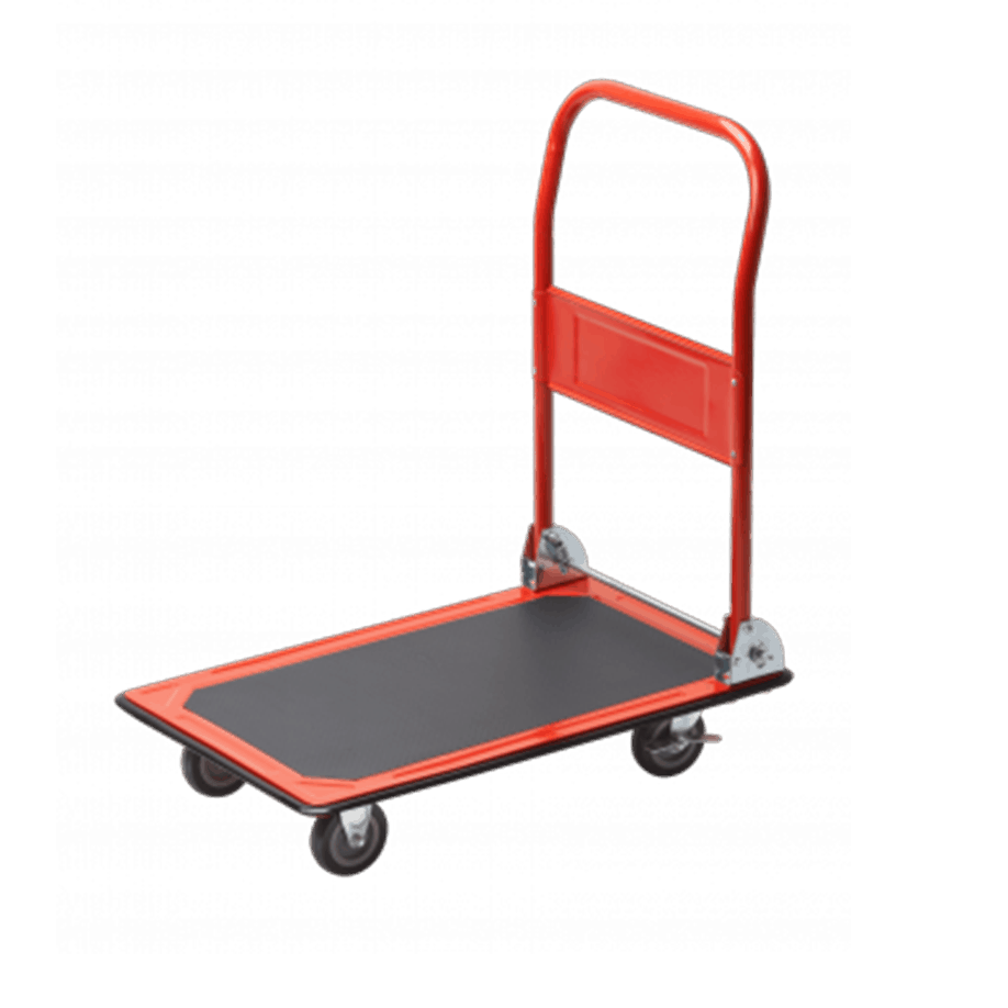 Платформена количка K1-150 - общ изглед на този модел количка - 4бр колела, платформа, сгъваема ръкохватка.